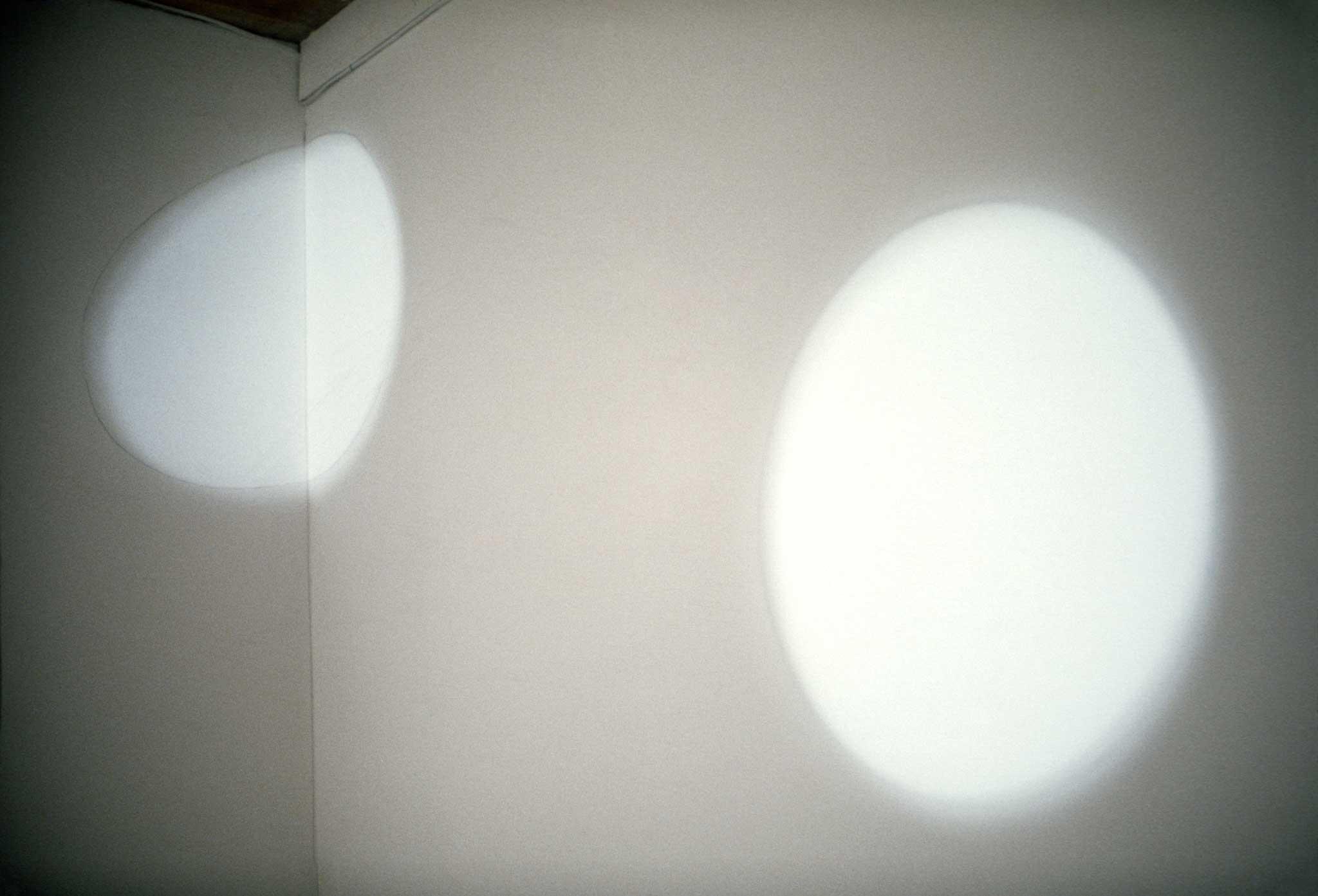 Light cast on a wall in the shape of a circle
