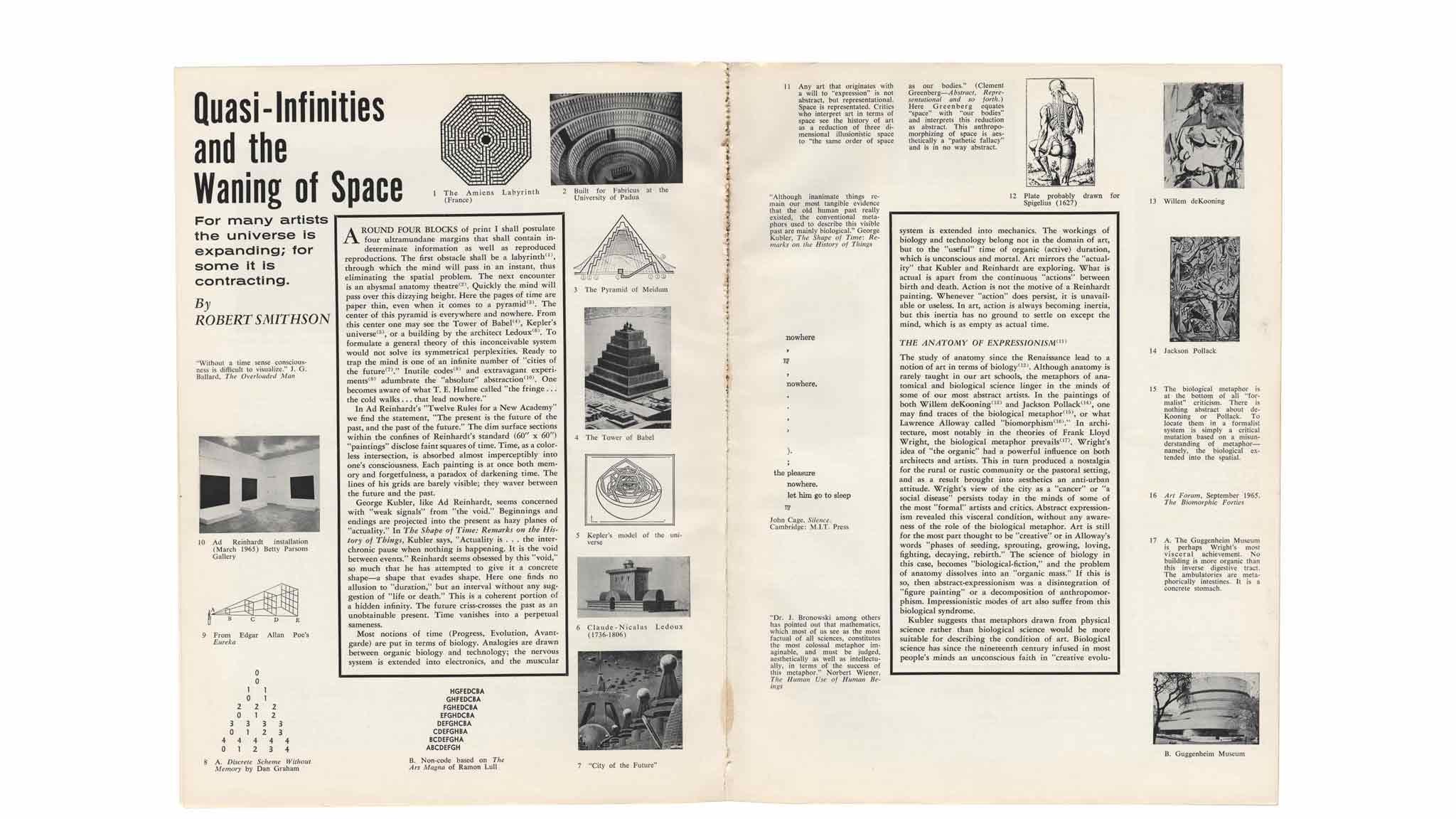 Two pages of Smithson's article Quasi-Infinities and the Waning of Space